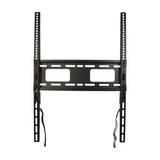 AV:Link fixed vertical anti-theft TV wall bracket in black steel with portrait VESA rails, central mounting plate and safety pull cords, on white.