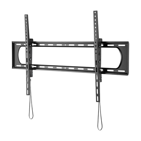 AV:Link tilting heavy duty TV bracket for 60" to 120" screens, black steel wall mount with vertical rails, slotted plate and pull-cord release straps.