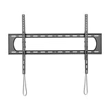 AV:Link tilting heavy duty TV bracket for 60" to 120" screens in matte black steel with drawstring release loops, shown on a plain white background.