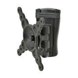 AV:Link HQS201 full motion TV wall bracket in black steel with VESA plate, swivel arm and cable hook, shown on a plain white background.