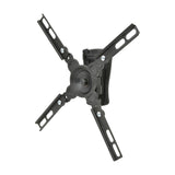 AV:Link HQS201 full motion TV wall mount bracket in black steel with extendable VESA adaptor arms and central swivel joint, on a white background.