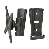 AV:Link HQS201 full motion TV wall mount bracket in black steel, shown with articulating VESA plate and separate wall plate on a white background.