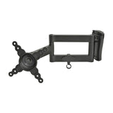 AV:Link HQT201 full motion double arm TV wall bracket in black steel with VESA plate, extendable arms and tilt head, shown on a white background.