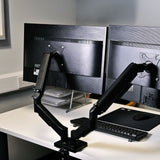 AV:Link Full Motion Dual Gas Spring Monitor Arm with USB Hub