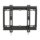 AV:Link SF201 fixed TV wall bracket in black steel with VESA 200x200 mounting slots and included bolts, shown on a plain white background.