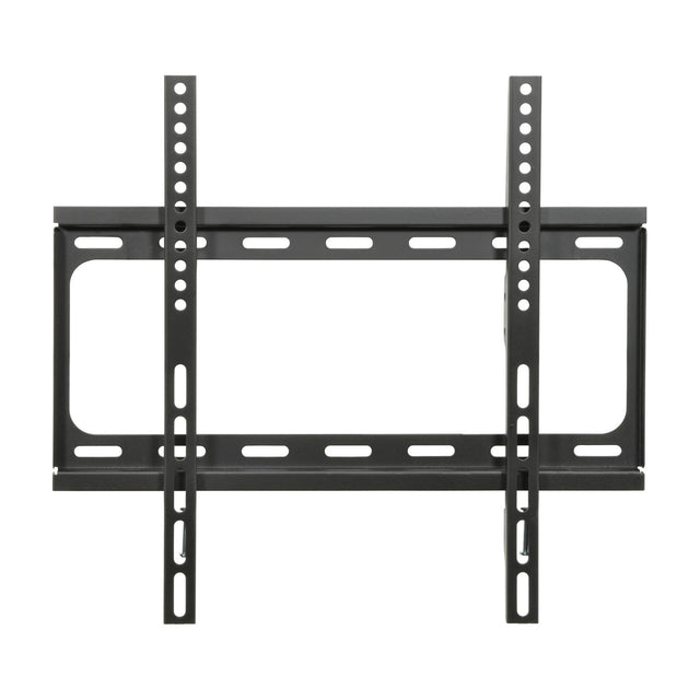 AV:Link SF401 fixed TV wall bracket in matte black steel with VESA 400x400 mounting arms and slotted wall plate, shown on a plain white background.