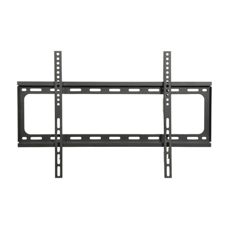 AV:Link SF601 fixed TV wall bracket in black steel with VESA 600x400 mounting slots and vertical arms, shown on a plain white background.