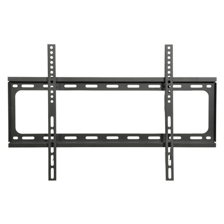 The AV:Link VESA Standard TV/Monitor Fixed Wall Bracket (32–75 inch) is a black metal, fixed wall mount with multiple holes for adjustable installation. This low profile, VESA-compatible bracket is shown against a white background.