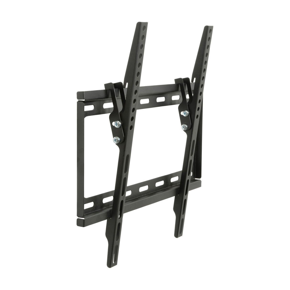 AV:Link ST401 tilting TV wall bracket in matte black steel with VESA 400x400 mounting arms and visible adjustment screws, shown on a white background.