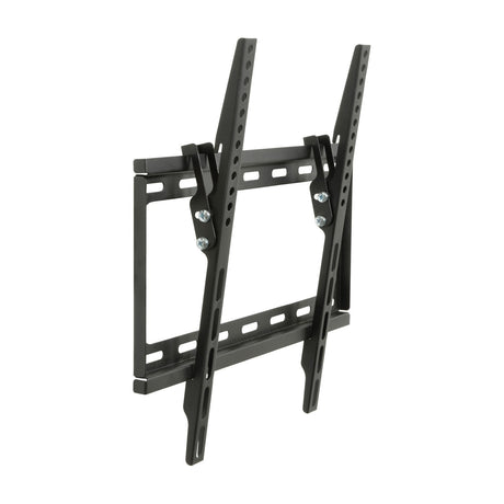 AV:Link ST401 tilting TV wall bracket in matte black steel with VESA 400x400 mounting arms and visible adjustment screws, shown on a white background.