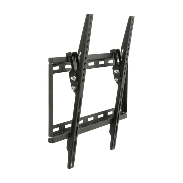 AV:Link ST401 tilting TV wall bracket in matte black steel with VESA 400x400 mounting arms and visible adjustment screws, shown on a white background.