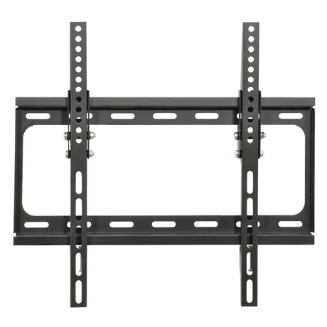 The AV:Link VESA Standard TV/Monitor Tilted Wall Bracket (26–55 inch) features a slim black metal design, adjustable vertical arms, multiple screw holes, and supports secure installation of flat-screen TVs or monitors on any wall.