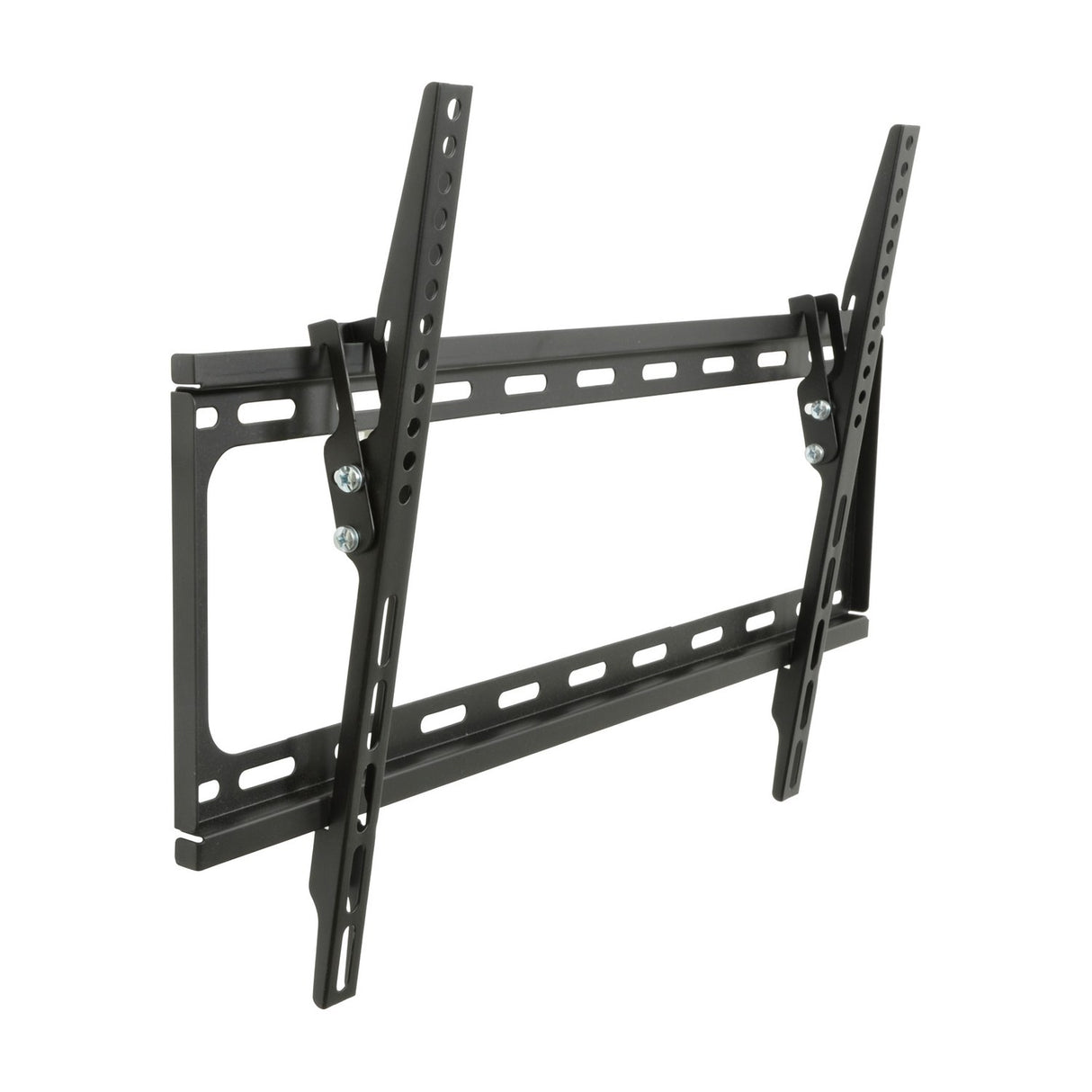 AV:Link ST601 tilting TV wall bracket by AVSL in matte black steel with VESA 600x400 mounting slots and visible tilt screws, on a white background.