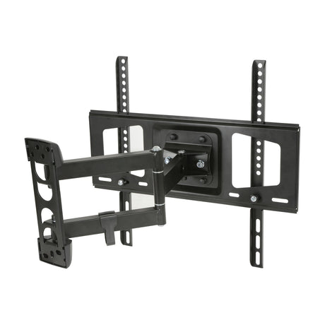 AV:Link USC401 full motion double arm TV wall bracket in black steel with extendable jointed arms and VESA mounting plate, shown on a white background.