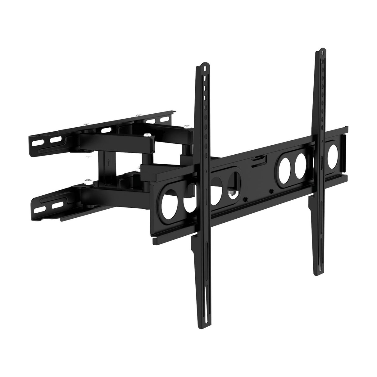 AV:Link FML600 full motion double arm TV bracket for 32-75" screens, shown extended with VESA mounting plate on a white background.