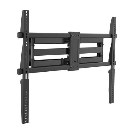 AV:Link SFMXL800 full motion TV wall bracket in black steel with twin arms and adjustable VESA rails, shown on a plain white background.