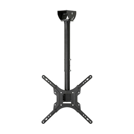 AV:Link TC2401 black steel ceiling mount TV bracket with adjustable drop pole, swivel and tilt VESA plate for 26" to 60" screens, on a white background.