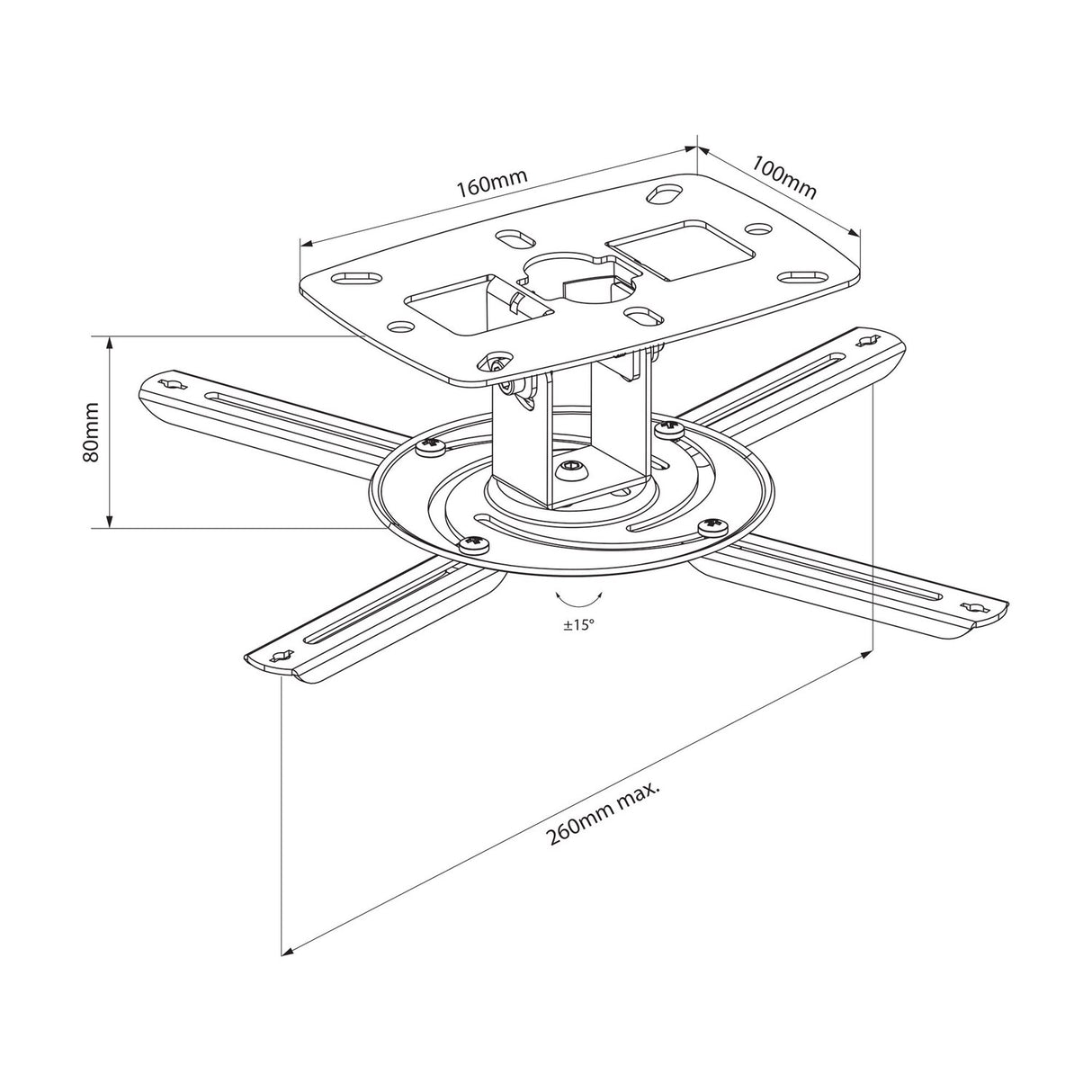 AV:Link PJM80 Adjustable Ceiling Projector Bracket