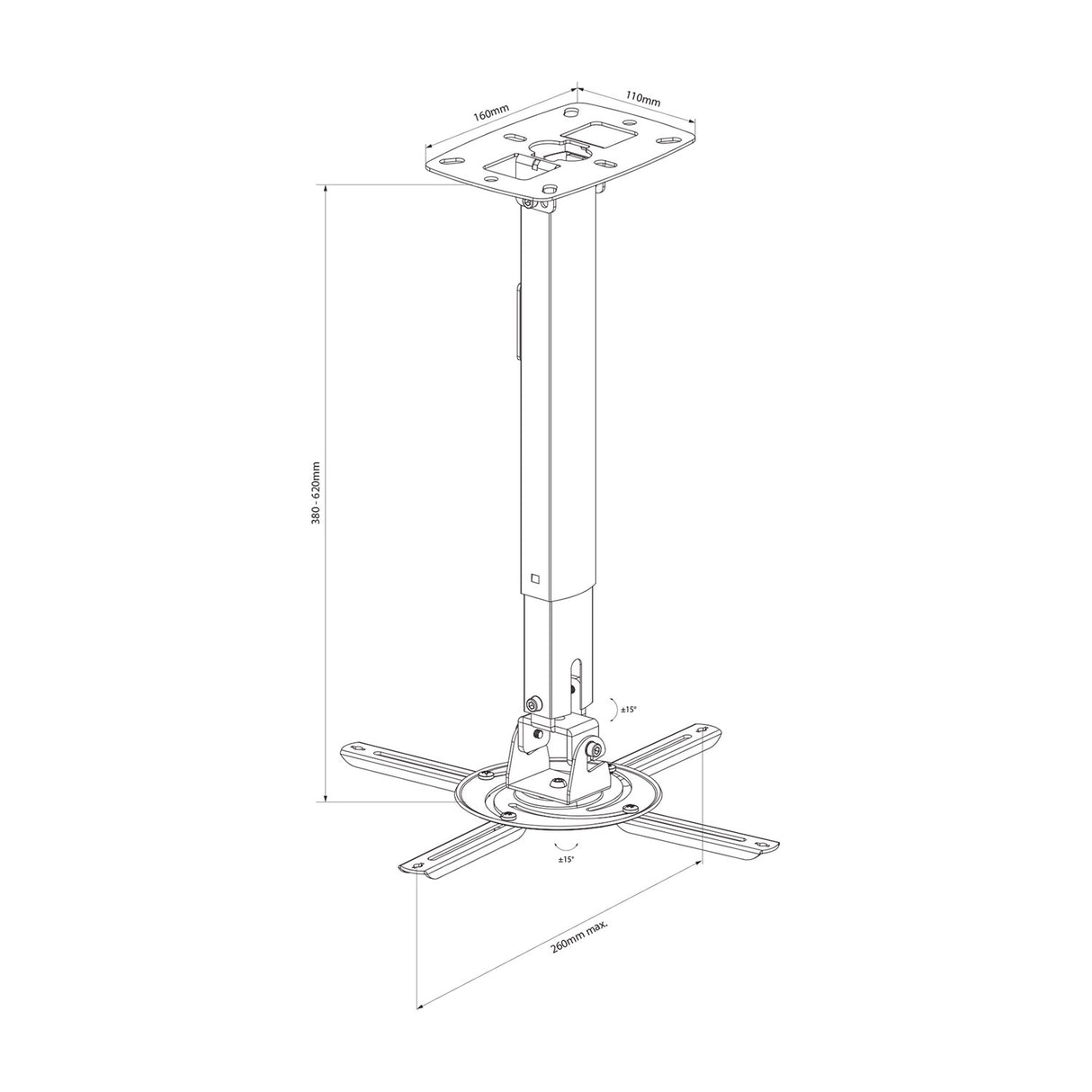 AV:Link PJM620 Adjustable Ceiling Projector Bracket