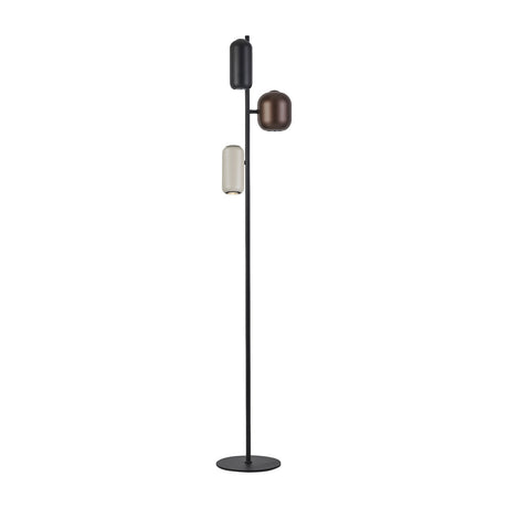 Nimes 3 Light Floor Lamp - Black and Brown
