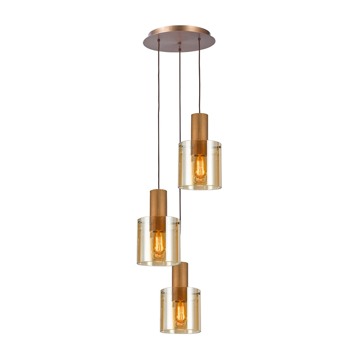 Venize 3 Light Pendant - Copper
