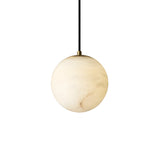 Lyvane Small Alabaster Globe Pendant Light - Brushed Brass