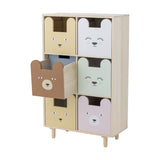 Calle Wooden Kids Bookcase with Reversible Drawers - Multi