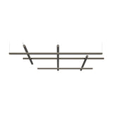Hilow Black Diffuser Frame LED pendant light with three long bronze bars crossed by three shorter bars forming an open grid, suspended on thin cables against a plain white background.