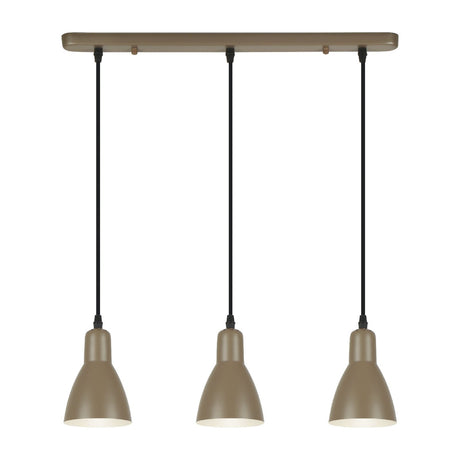 Afra 3 Light Bar Pendant - Brown