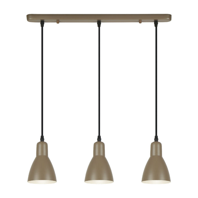 Afra 3 Light Bar Pendant - Brown