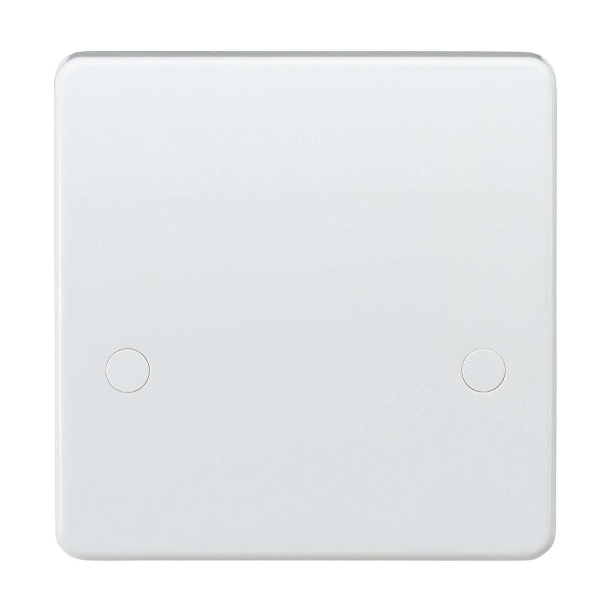 A 45A Cooker Connection Unit (Rounded Edge) with a white plastic finish and two small circular screw covers, designed with a concealed fitting for a sleek square appearance.