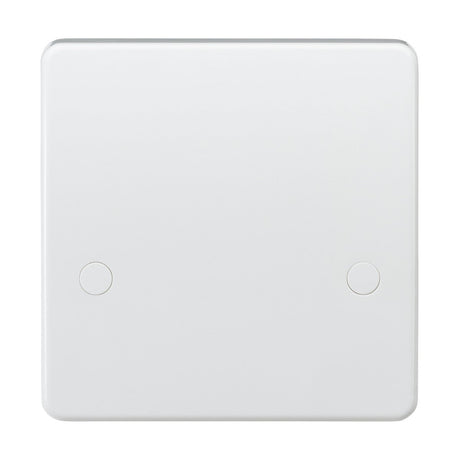 A 45A Cooker Connection Unit (Rounded Edge) with a white plastic finish and two small circular screw covers, designed with a concealed fitting for a sleek square appearance.