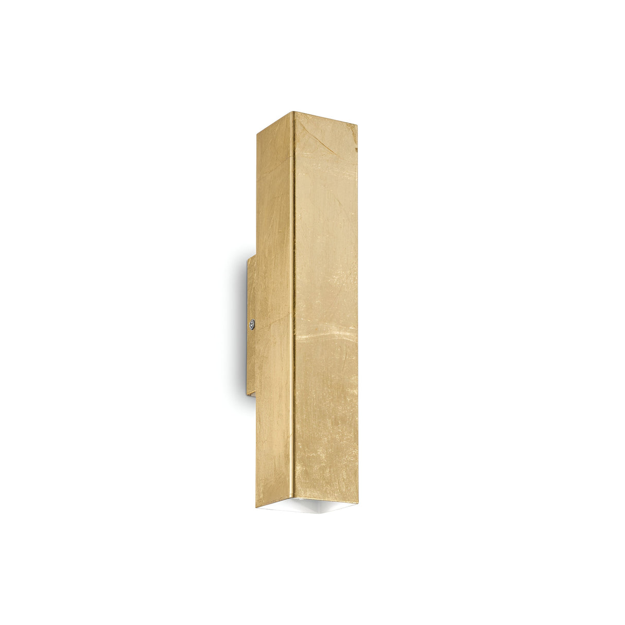 Introducing the Stellar 2 Light Wall Light - Gold, a contemporary rectangular fixture that embodies minimalist elegance for luxurious home lighting. Its vertical orientation and clean lines stand out against a simple white backdrop, showcasing modern design at its finest.