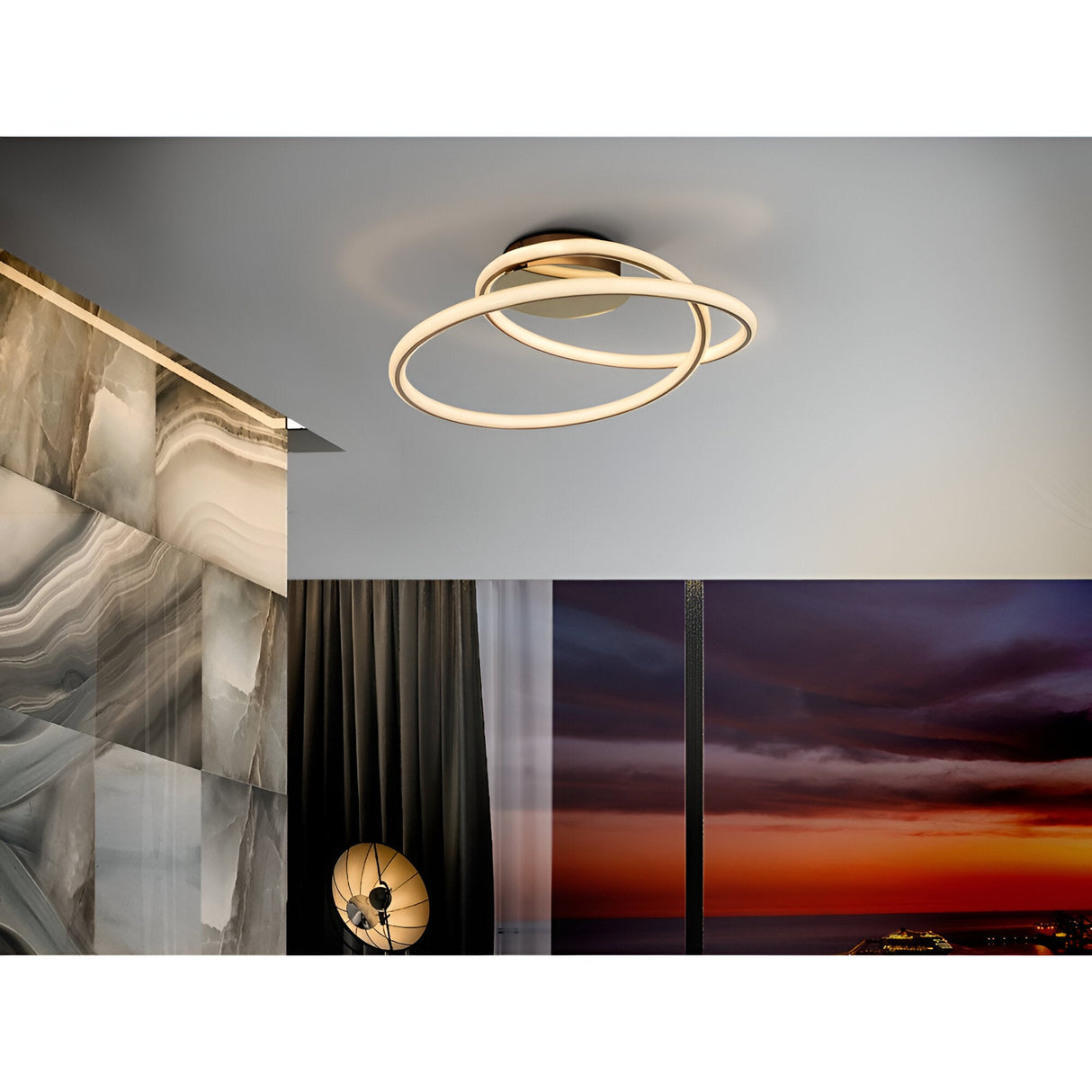 Tube LED Semi-Flush Light 44W 3000K - Gold