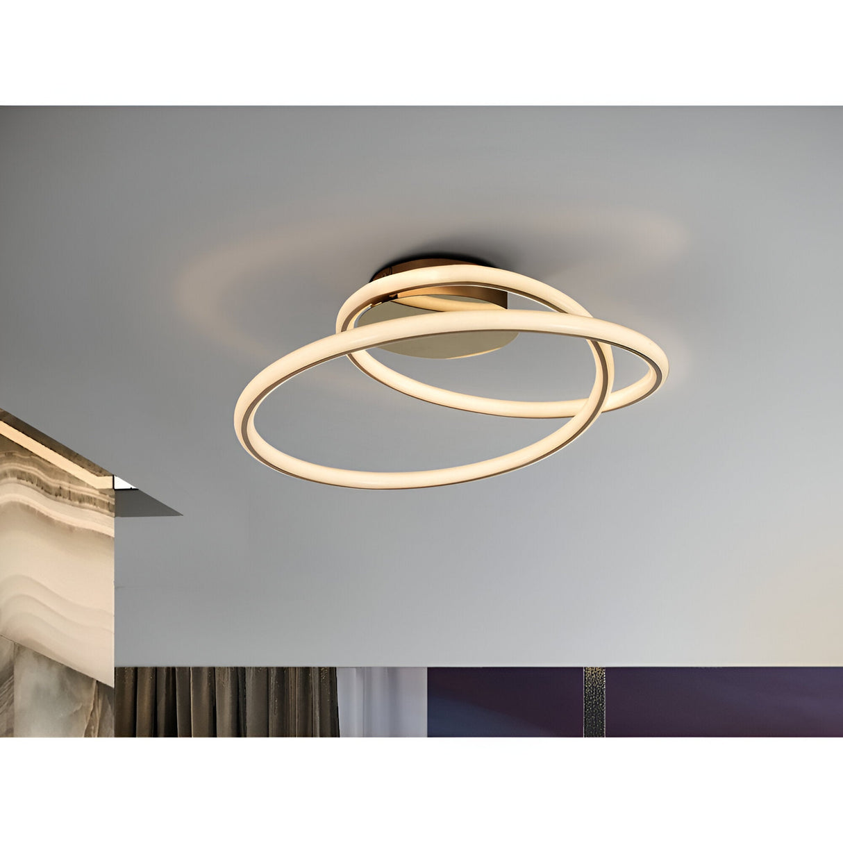Tube LED Semi-Flush Light 44W 3000K - Gold