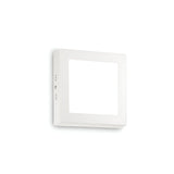 The Zephyrus Square LED Ceiling & Wall Light in white, measuring 17cm, is set against a simple white backdrop. It features a minimalist design with an LED bulb and a color temperature of 3000K, providing an IP20 rating for enhanced reliability.