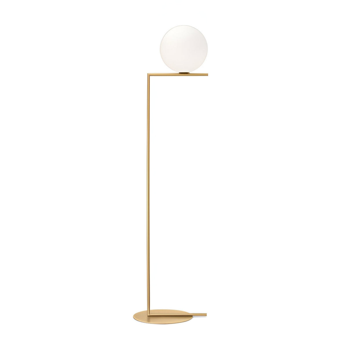 Vetra 1 Light Opal Glass Floor Lamp - Gold