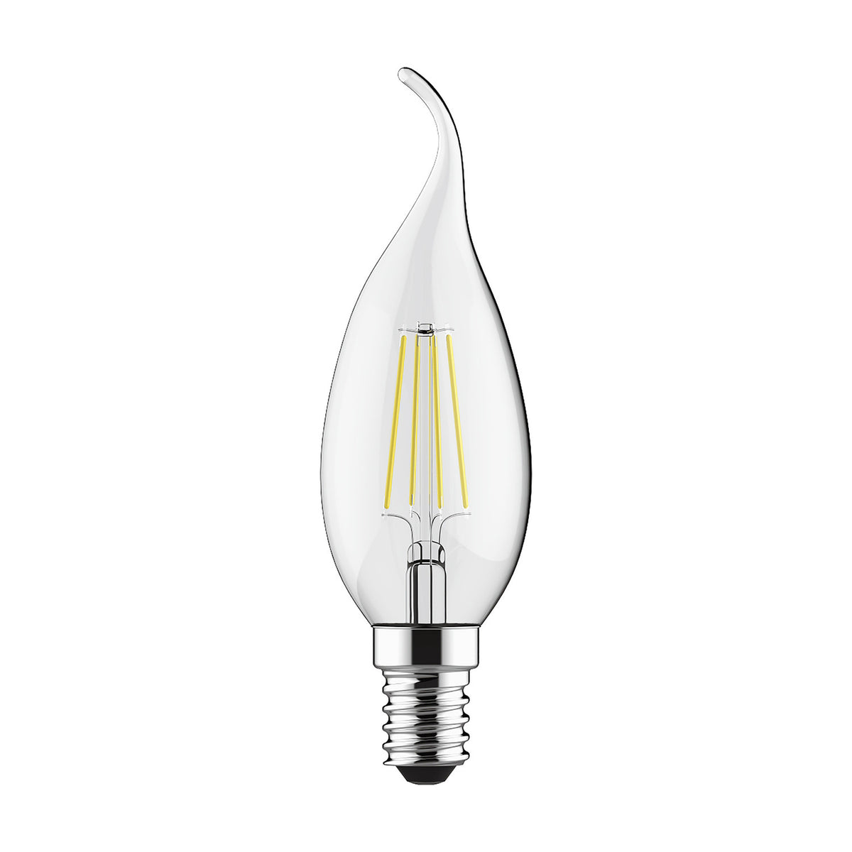 E14 Bent-Tip Candle Dimmable LED Bulb 4W 4000K - Clear