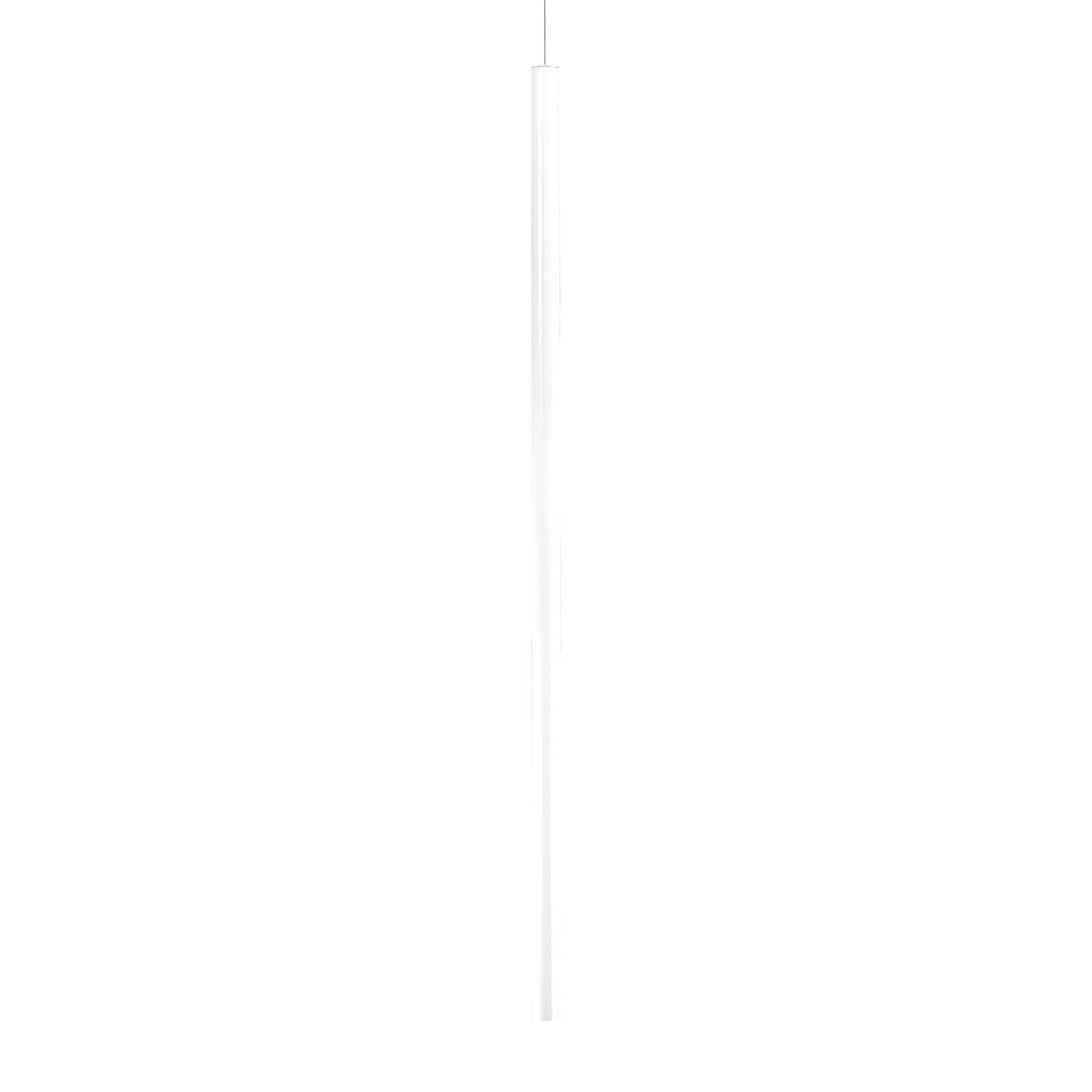 The Luxora LED Round Light Pendant 11.5W 3000K - White, with its sleek and minimalist design, hangs vertically against a plain white background, offering energy-efficient illumination suitable for any modern interior.