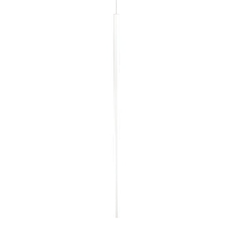 The Luxora LED Round Light Pendant 11.5W 3000K - White, with its sleek and minimalist design, hangs vertically against a plain white background, offering energy-efficient illumination suitable for any modern interior.
