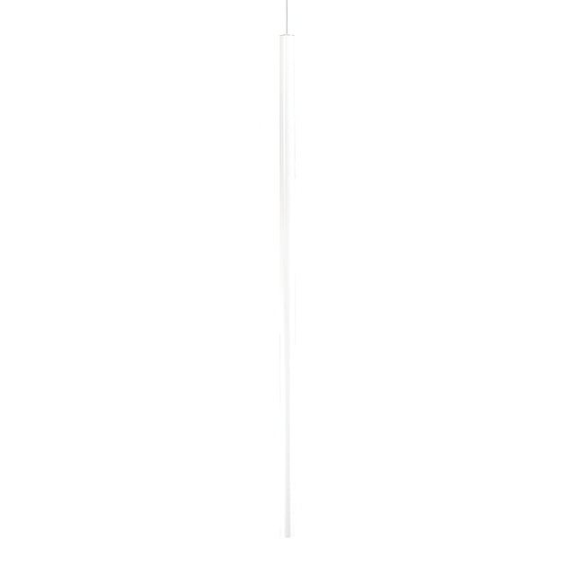 The Luxora LED Round Light Pendant 11.5W 3000K - White, with its sleek and minimalist design, hangs vertically against a plain white background, offering energy-efficient illumination suitable for any modern interior.