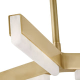 Elvaris LED 3 Tier Radial Alabaster Chandelier – Brushed Brass & Soft White