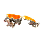 Elephant and Calf Metal Trinket Box with Hinged Lid - Grey