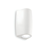 Introducing the Luz 2 Light Outdoor Wall Light in White, a contemporary and minimalist fixture crafted from high-performance resin. Its subtly curved rectangular design channels light downward from an open bottom, providing an energy-efficient soft glow.