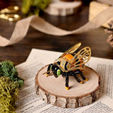 Hand Painted Bee Metal Trinket Box with Lid - Black & Gold