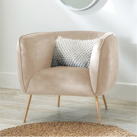 Lucca Biscuit Velvet & Metal Armchair - 80cm