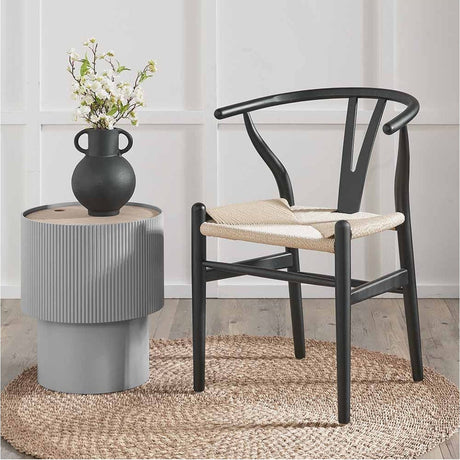 Quinn Black Beech & Paper Rope Dining Chair
