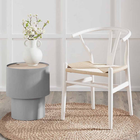 Quinn White Beech & Paper Rope Wishbone Dining Chair