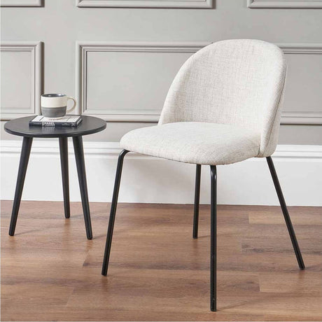 Turi Pebble Linen Mix & Black Iron Dining Chair