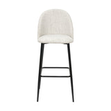 Turi Pebble Linen Mix & Black Iron Bar Stool - 105cm